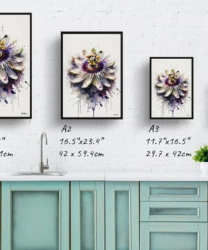 Passion Flower (Passiflora) Watercolour Botanical Art Print - Blotted Painting Framed Plant Wall Art 25 Passion Flower (Passiflora) Watercolour Botanical Art Print - Blotted Painting Framed Plant Wall Art - Image 12