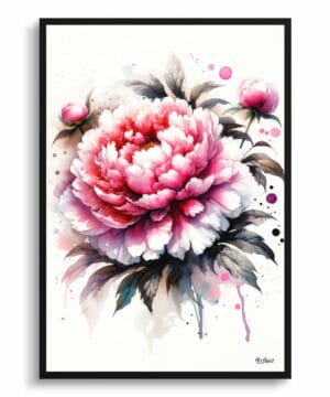 Peony (Paeonia) Watercolour Botanical Art Print - Blotted Painting Framed Plant Wall Art 18 Peony (Paeonia) Watercolour Botanical Art Print - Blotted Painting Framed Plant Wall Art - Image 5
