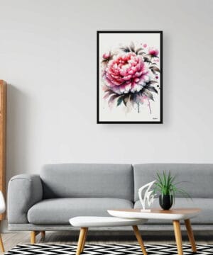 Peony (Paeonia) Watercolour Botanical Art Print - Blotted Painting Framed Plant Wall Art 24 Peony (Paeonia) Watercolour Botanical Art Print - Blotted Painting Framed Plant Wall Art - Image 11