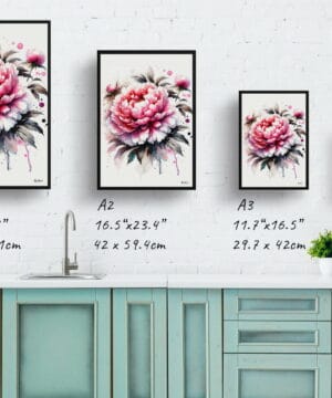 Peony (Paeonia) Watercolour Botanical Art Print - Blotted Painting Framed Plant Wall Art 21 Peony (Paeonia) Watercolour Botanical Art Print - Blotted Painting Framed Plant Wall Art - Image 8