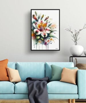 Peruvian Lily of the Incas (Alstroemeria) Watercolour Botanical Art Print - Blotted Painting Framed Plant Wall Art 19 Peruvian Lily of the Incas (Alstroemeria) Watercolour Botanical Art Print - Blotted Painting Framed Plant Wall Art - Image 6