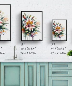 Peruvian Lily of the Incas (Alstroemeria) Watercolour Botanical Art Print - Blotted Painting Framed Plant Wall Art 25 Peruvian Lily of the Incas (Alstroemeria) Watercolour Botanical Art Print - Blotted Painting Framed Plant Wall Art - Image 12