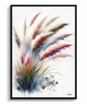 Pink Muhly Grass (Muhlenbergia) Watercolour Botanical Art Print - Blotted Painting Framed Plant Wall Art 18 Pink Muhly Grass (Muhlenbergia) Watercolour Botanical Art Print - Blotted Painting Framed Plant Wall Art - Image 5
