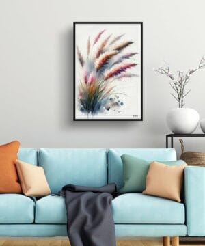 Pink Muhly Grass (Muhlenbergia) Watercolour Botanical Art Print - Blotted Painting Framed Plant Wall Art 19 Pink Muhly Grass (Muhlenbergia) Watercolour Botanical Art Print - Blotted Painting Framed Plant Wall Art - Image 6