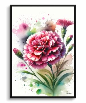 Pinks (Dianthus) Watercolour Botanical Art Print - Blotted Painting Framed Plant Wall Art 18 Pinks (Dianthus) Watercolour Botanical Art Print - Blotted Painting Framed Plant Wall Art - Image 5