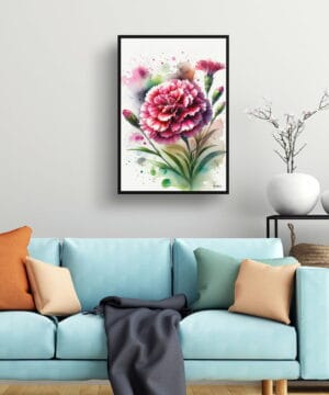 Pinks (Dianthus) Watercolour Botanical Art Print - Blotted Painting Framed Plant Wall Art 19 Pinks (Dianthus) Watercolour Botanical Art Print - Blotted Painting Framed Plant Wall Art - Image 6
