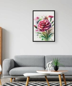 Pinks (Dianthus) Watercolour Botanical Art Print - Blotted Painting Framed Plant Wall Art 20 Pinks (Dianthus) Watercolour Botanical Art Print - Blotted Painting Framed Plant Wall Art - Image 7