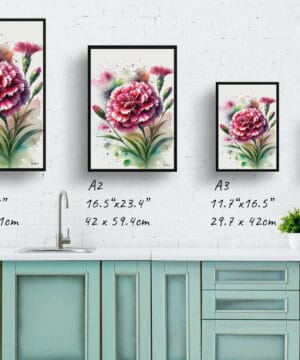 Pinks (Dianthus) Watercolour Botanical Art Print - Blotted Painting Framed Plant Wall Art 25 Pinks (Dianthus) Watercolour Botanical Art Print - Blotted Painting Framed Plant Wall Art - Image 12