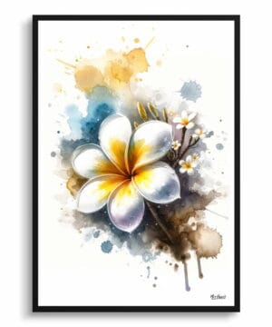 Plumeria (Frangipani) Watercolour Botanical Art Print - Blotted Painting Framed Plant Wall Art 22 Plumeria (Frangipani) Watercolour Botanical Art Print - Blotted Painting Framed Plant Wall Art - Image 9