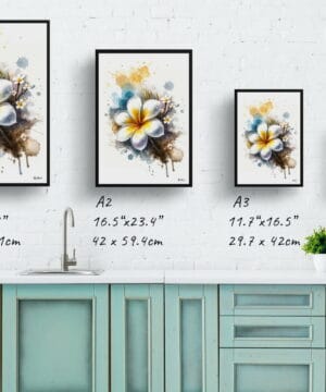 Plumeria (Frangipani) Watercolour Botanical Art Print - Blotted Painting Framed Plant Wall Art 21 Plumeria (Frangipani) Watercolour Botanical Art Print - Blotted Painting Framed Plant Wall Art - Image 8