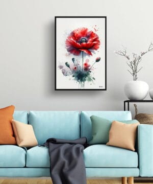 Poppy (Papaver rhoeas) Watercolour Botanical Art Print - Blotted Painting Framed Plant Wall Art 19 Poppy (Papaver rhoeas) Watercolour Botanical Art Print - Blotted Painting Framed Plant Wall Art - Image 6