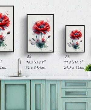 Poppy (Papaver rhoeas) Watercolour Botanical Art Print - Blotted Painting Framed Plant Wall Art 25 Poppy (Papaver rhoeas) Watercolour Botanical Art Print - Blotted Painting Framed Plant Wall Art - Image 12