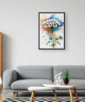 Queen Anne's lace (Daucus carota) Watercolour Botanical Art Print - Blotted Painting Framed Plant Wall Art 20 Queen Anne's lace (Daucus carota) Watercolour Botanical Art Print - Blotted Painting Framed Plant Wall Art - Image 7