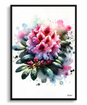 Rhododendron (Azalea) Watercolour Botanical Art Print - Blotted Painting Framed Plant Wall Art 22 Rhododendron (Azalea) Watercolour Botanical Art Print - Blotted Painting Framed Plant Wall Art - Image 9