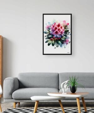 Rhododendron (Azalea) Watercolour Botanical Art Print - Blotted Painting Framed Plant Wall Art 20 Rhododendron (Azalea) Watercolour Botanical Art Print - Blotted Painting Framed Plant Wall Art - Image 7