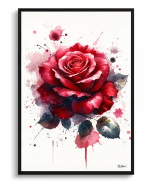 Rose (Rosa) Watercolour Botanical Art Print - Blotted Painting Framed Plant Wall Art 18 Rose (Rosa) Watercolour Botanical Art Print - Blotted Painting Framed Plant Wall Art - Image 5