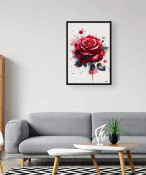 Rose (Rosa) Watercolour Botanical Art Print - Blotted Painting Framed Plant Wall Art 24 Rose (Rosa) Watercolour Botanical Art Print - Blotted Painting Framed Plant Wall Art - Image 11
