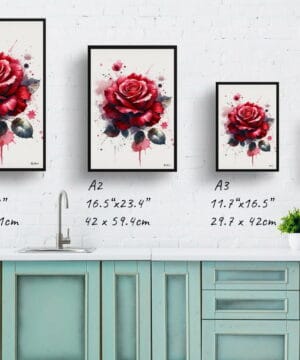 Rose (Rosa) Watercolour Botanical Art Print - Blotted Painting Framed Plant Wall Art 21 Rose (Rosa) Watercolour Botanical Art Print - Blotted Painting Framed Plant Wall Art - Image 8