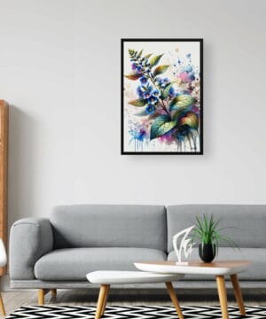 Siberian bugloss (Brunnera Macrophylla) Watercolour Botanical Art Print - Blotted Painting Framed Plant Wall Art 20 Siberian bugloss (Brunnera Macrophylla) Watercolour Botanical Art Print - Blotted Painting Framed Plant Wall Art - Image 7