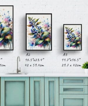 Siberian bugloss (Brunnera Macrophylla) Watercolour Botanical Art Print - Blotted Painting Framed Plant Wall Art 25 Siberian bugloss (Brunnera Macrophylla) Watercolour Botanical Art Print - Blotted Painting Framed Plant Wall Art - Image 12
