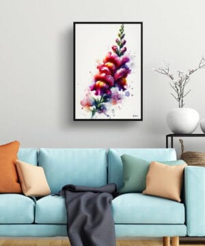 Snapdragon ( Antirrhinum) Watercolour Botanical Art Print - Blotted Painting Framed Plant Wall Art 19 Snapdragon ( Antirrhinum) Watercolour Botanical Art Print - Blotted Painting Framed Plant Wall Art - Image 6