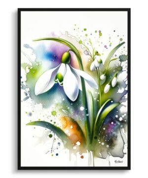 Snowdrop (Galanthus) Watercolour Botanical Art Print - Blotted Painting Framed Plant Wall Art 18 Snowdrop (Galanthus) Watercolour Botanical Art Print - Blotted Painting Framed Plant Wall Art - Image 5