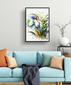 Snowdrop (Galanthus) Watercolour Botanical Art Print - Blotted Painting Framed Plant Wall Art 23 Snowdrop (Galanthus) Watercolour Botanical Art Print - Blotted Painting Framed Plant Wall Art - Image 10