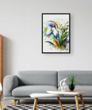 Snowdrop (Galanthus) Watercolour Botanical Art Print - Blotted Painting Framed Plant Wall Art 24 Snowdrop (Galanthus) Watercolour Botanical Art Print - Blotted Painting Framed Plant Wall Art - Image 11