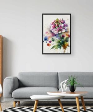 Spider flower (Cleome) Watercolour Botanical Art Print - Blotted Painting Framed Plant Wall Art 24 Spider flower (Cleome) Watercolour Botanical Art Print - Blotted Painting Framed Plant Wall Art - Image 11