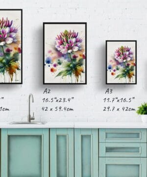 Spider flower (Cleome) Watercolour Botanical Art Print - Blotted Painting Framed Plant Wall Art 21 Spider flower (Cleome) Watercolour Botanical Art Print - Blotted Painting Framed Plant Wall Art - Image 8