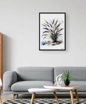 Stipa ichu (Jarava ischu) Watercolour Botanical Art Print - Blotted Painting Framed Plant Wall Art - Image 7