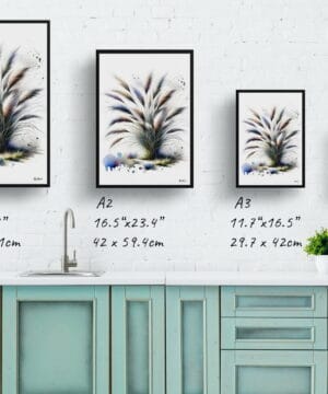 Stipa ichu (Jarava ischu) Watercolour Botanical Art Print - Blotted Painting Framed Plant Wall Art - Image 8
