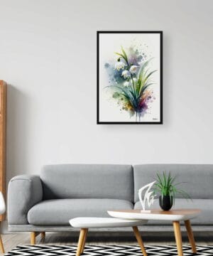 Summer snowflake (Leucojum Aestivum) Watercolour Botanical Art Print - Blotted Painting Framed Plant Wall Art 20 Summer snowflake (Leucojum Aestivum) Watercolour Botanical Art Print - Blotted Painting Framed Plant Wall Art - Image 7