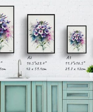 Sweet Rocket (Hesperis matronalis) Watercolour Botanical Art Print - Blotted Painting Framed Plant Wall Art 21 Sweet Rocket (Hesperis matronalis) Watercolour Botanical Art Print - Blotted Painting Framed Plant Wall Art - Image 8