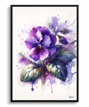 Sweet Violet (Viola odorata) Watercolour Botanical Art Print - Blotted Painting Framed Plant Wall Art 22 Sweet Violet (Viola odorata) Watercolour Botanical Art Print - Blotted Painting Framed Plant Wall Art - Image 9