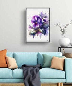 Sweet Violet (Viola odorata) Watercolour Botanical Art Print - Blotted Painting Framed Plant Wall Art 23 Sweet Violet (Viola odorata) Watercolour Botanical Art Print - Blotted Painting Framed Plant Wall Art - Image 10