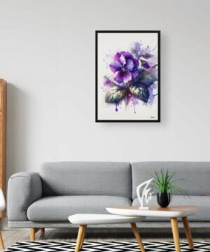 Sweet Violet (Viola odorata) Watercolour Botanical Art Print - Blotted Painting Framed Plant Wall Art 20 Sweet Violet (Viola odorata) Watercolour Botanical Art Print - Blotted Painting Framed Plant Wall Art - Image 7