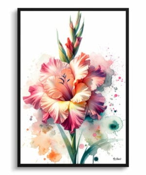 Sword lilies (Gladiolus) Watercolour Botanical Art Print - Blotted Painting Framed Plant Wall Art 22 Sword lilies (Gladiolus) Watercolour Botanical Art Print - Blotted Painting Framed Plant Wall Art - Image 9