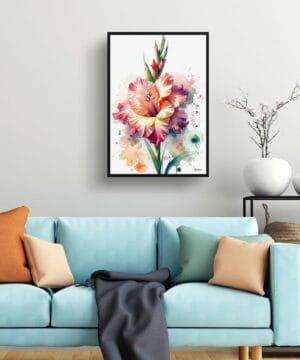 Sword lilies (Gladiolus) Watercolour Botanical Art Print - Blotted Painting Framed Plant Wall Art 23 Sword lilies (Gladiolus) Watercolour Botanical Art Print - Blotted Painting Framed Plant Wall Art - Image 10