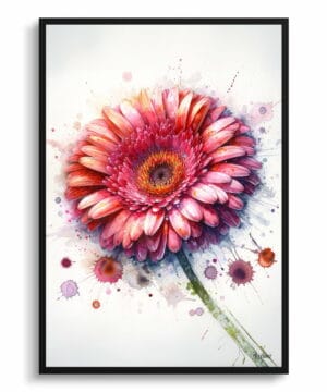 Transvaal daisy (Gerbera) Watercolour Botanical Art Print - Blotted Painting Framed Plant Wall Art 18 Transvaal daisy (Gerbera) Watercolour Botanical Art Print - Blotted Painting Framed Plant Wall Art - Image 5
