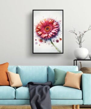 Transvaal daisy (Gerbera) Watercolour Botanical Art Print - Blotted Painting Framed Plant Wall Art 23 Transvaal daisy (Gerbera) Watercolour Botanical Art Print - Blotted Painting Framed Plant Wall Art - Image 10