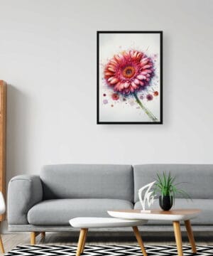 Transvaal daisy (Gerbera) Watercolour Botanical Art Print - Blotted Painting Framed Plant Wall Art 20 Transvaal daisy (Gerbera) Watercolour Botanical Art Print - Blotted Painting Framed Plant Wall Art - Image 7
