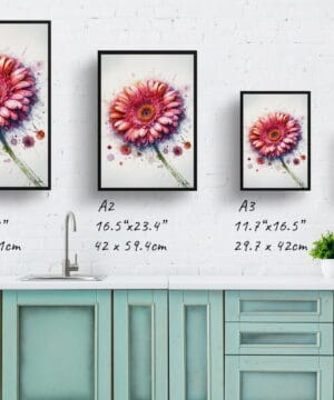 Transvaal daisy (Gerbera) Watercolour Botanical Art Print - Blotted Painting Framed Plant Wall Art 25 Transvaal daisy (Gerbera) Watercolour Botanical Art Print - Blotted Painting Framed Plant Wall Art - Image 12