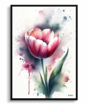 Tulip (Tulipa) Watercolour Botanical Art Print - Blotted Painting Framed Plant Wall Art 22 Tulip (Tulipa) Watercolour Botanical Art Print - Blotted Painting Framed Plant Wall Art - Image 9