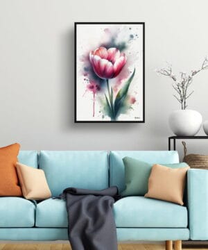 Tulip (Tulipa) Watercolour Botanical Art Print - Blotted Painting Framed Plant Wall Art 23 Tulip (Tulipa) Watercolour Botanical Art Print - Blotted Painting Framed Plant Wall Art - Image 10
