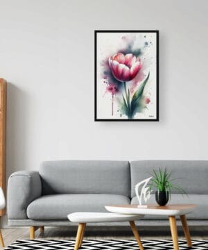 Tulip (Tulipa) Watercolour Botanical Art Print - Blotted Painting Framed Plant Wall Art 24 Tulip (Tulipa) Watercolour Botanical Art Print - Blotted Painting Framed Plant Wall Art - Image 11