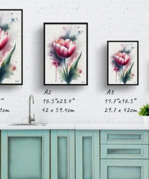 Tulip (Tulipa) Watercolour Botanical Art Print - Blotted Painting Framed Plant Wall Art 25 Tulip (Tulipa) Watercolour Botanical Art Print - Blotted Painting Framed Plant Wall Art - Image 12