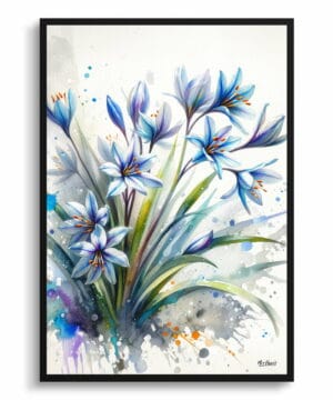 Two-leaf squill (Scilla Bifolia) Watercolour Botanical Art Print - Blotted Painting Framed Plant Wall Art 22 Two-leaf squill (Scilla Bifolia) Watercolour Botanical Art Print - Blotted Painting Framed Plant Wall Art - Image 9