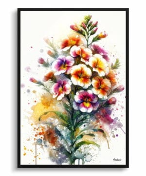 Wallflowers (Erysimum) Watercolour Botanical Art Print - Blotted Painting Framed Plant Wall Art - Image 9