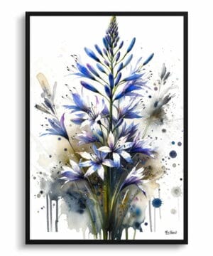 Wild Hyacinths (Camassia Leichtlinii) Watercolour Botanical Art Print - Blotted Painting Framed Plant Wall Art 22 Wild Hyacinths (Camassia Leichtlinii) Watercolour Botanical Art Print - Blotted Painting Framed Plant Wall Art - Image 9
